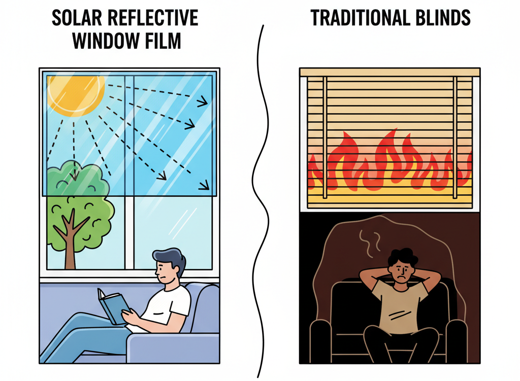 solar reflective window film